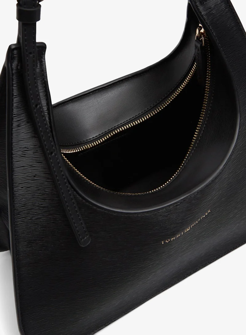 Tommy Hilfiger Black Modern Textured Shoulder Bag for Women | Best Price UAE